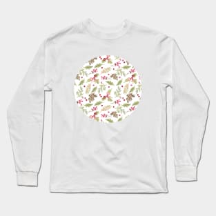 Christmas Loose Floral Watercolor Long Sleeve T-Shirt